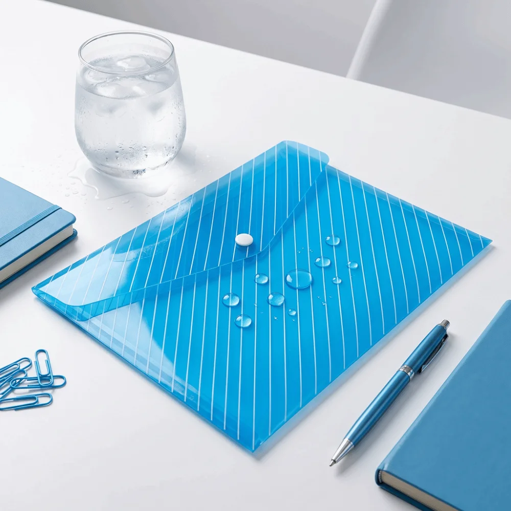 20 pcs PP Material A4 File Folders Multi Color Clear Plastic Snap Button File Folders Waterproof Large Capacity