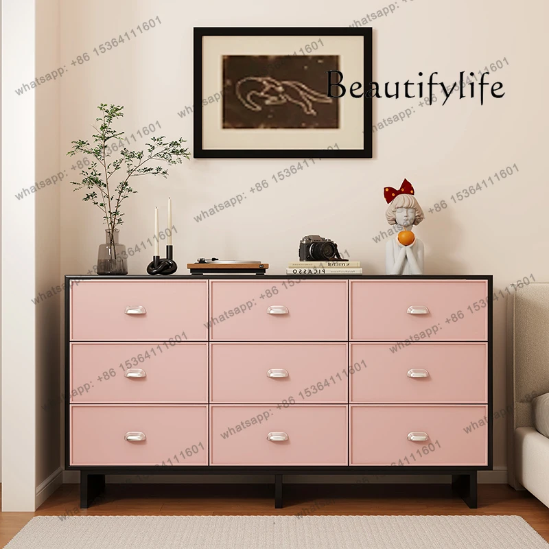 

Solid wood medieval nine chest cabinets retro side cabinets living room home storage drawer six chest cabinets