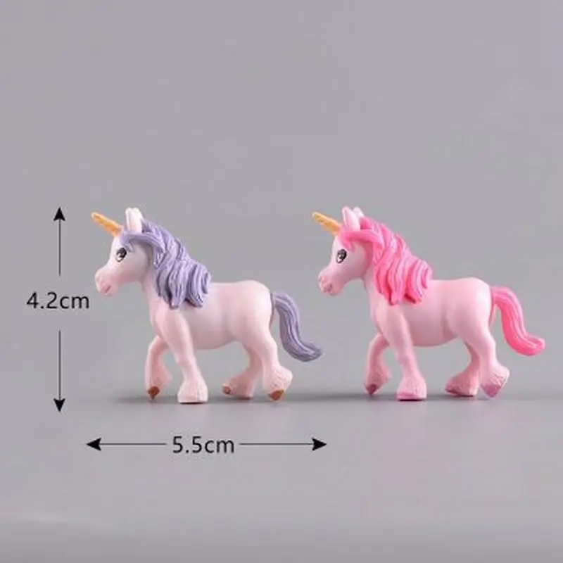 1pc Cartoon Cute Pegasus Dolls Unicorn Anime Action Figure Pony Succulents Assembly Ornaments Gifts Toys for Children