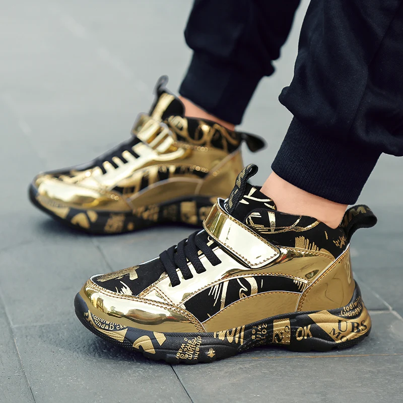 

Fashion Golden Kids Shoes Winter Children's Casual Sneakers Basketball Leather Sneakers For Boys Sports Shoes Running Platform