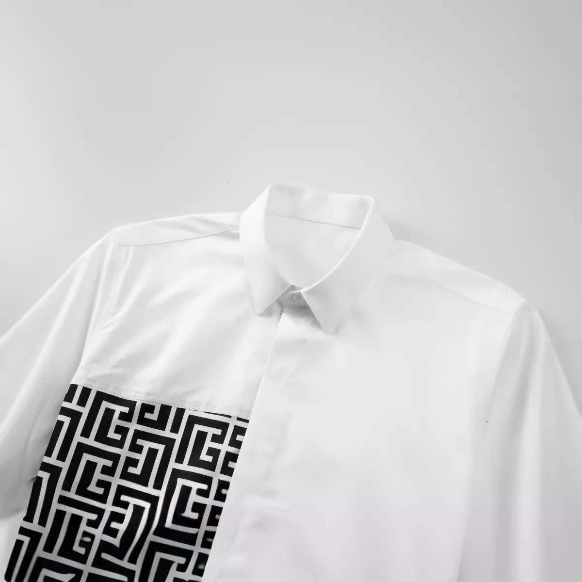 Fashion Geometric Printed Shirts Men's Long Sleeve Luxury Social Shirt Slim Fit Banquet Party Business Dress Shirts Men Clothing