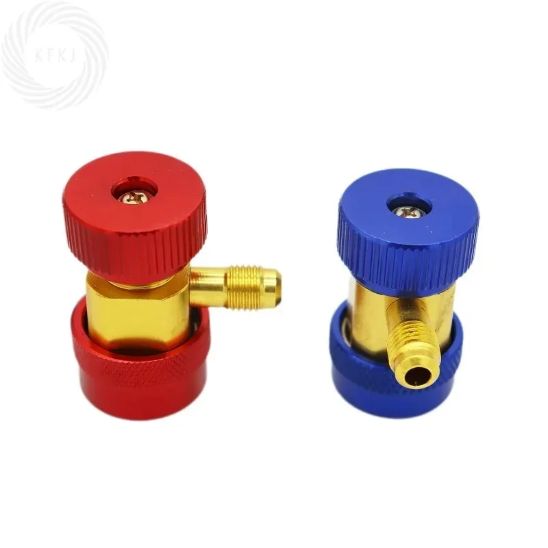 

HotFreon R134A H/L Автомобильный разъем для быстрого соединения Алюминиевые адаптеры Кондиционер Хладагент Регулируемый манометр переменного тока