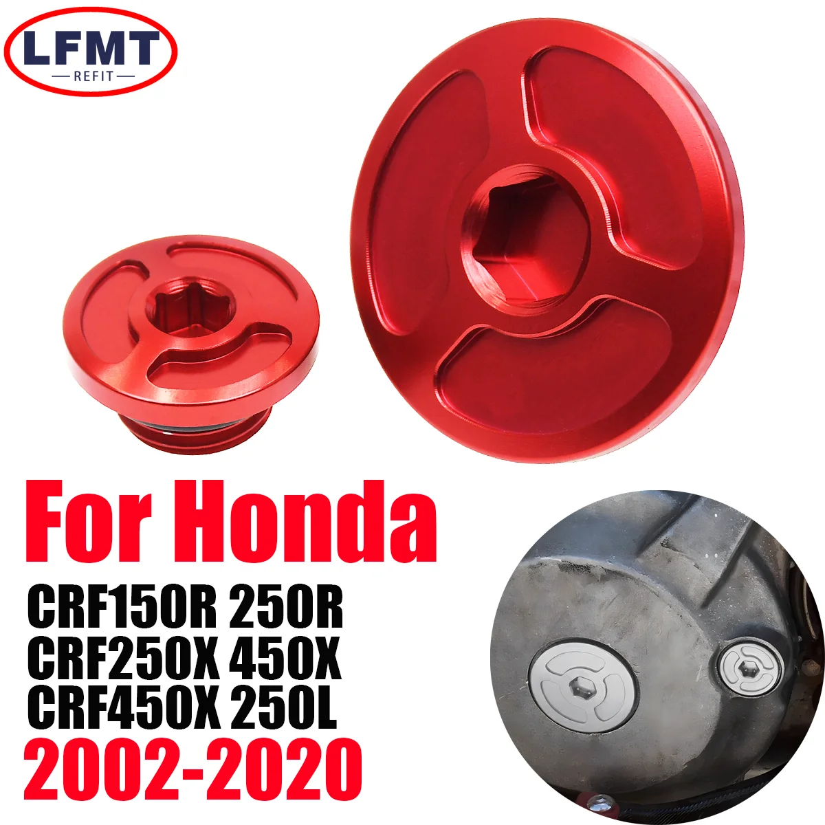 

Motocross Engine Timing Plug Cover For Honda CRFXR650L CRF1000L CBR 600 1000RR CRF230F CRF250L/M CRF150R 250R 250X 450R 450X