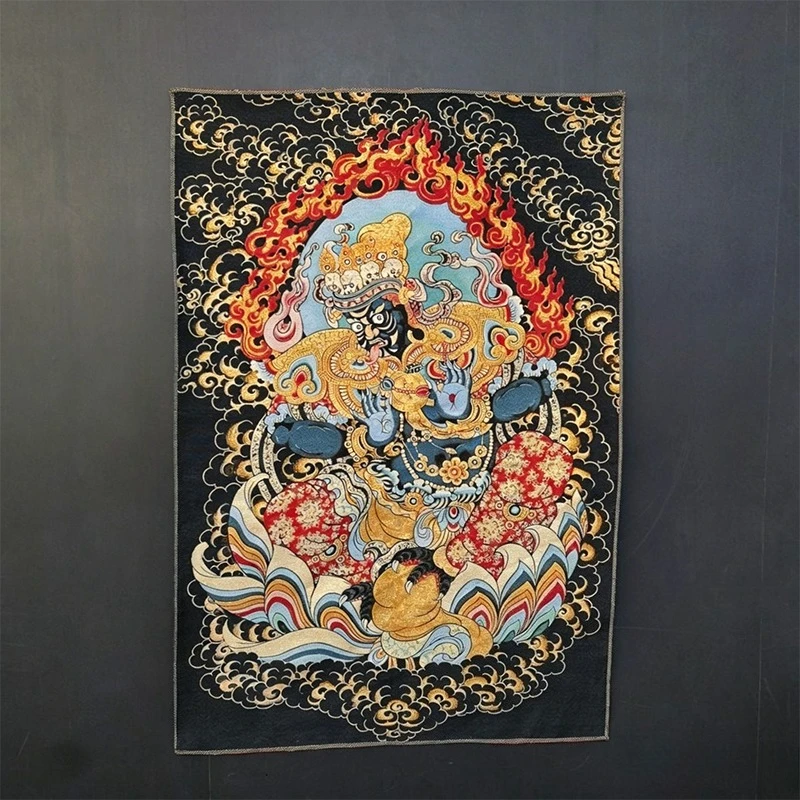 Tibet Tibetan Cloth Silk Auspicious clouds Zaki Lhamo buddha Thangka Tangka Embroidery Painting Embroidery Hanging Pictures