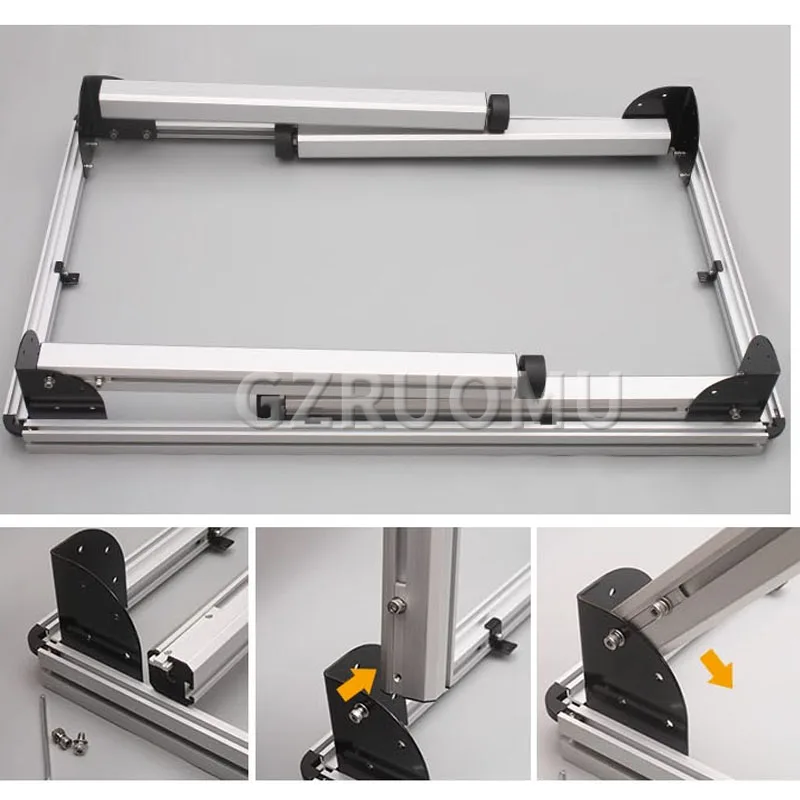 1220*738MM Aluminium Alloy Woodworking Table Stand Household Workbench Without Desktop Multifunction Folding Lifting Guide Rail