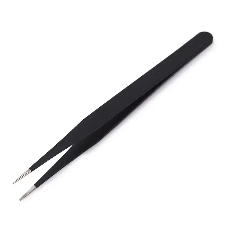 Professional Eyelash Tweezers Black Fiber Tip For Lash Extensions Mega Volume Mink Lashes Tool Makeup Artist Kit
