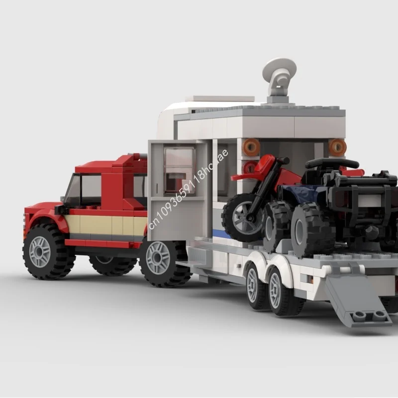 275 قطعة MOC لعبة نقل مدينة التخييم على الطرق الوعرة نموذج هدية الكريسماس اللبنات البناء تجميع الطوب الإبداعي عيد ميلاد #5