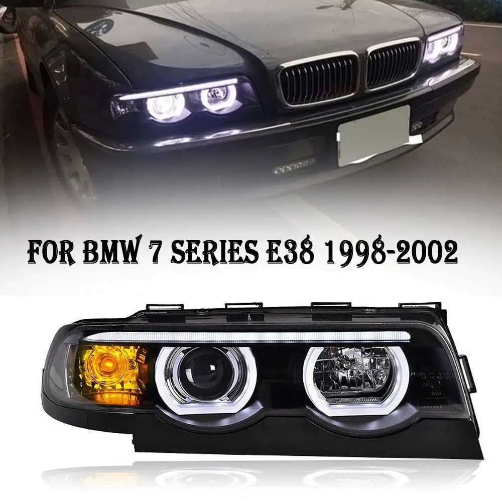 Head Lamp for BMW E38 LED Headlight 1998-2002 Headlights 740i 730i 735i DRL Turn Signal High Beam Angel Eye Projector