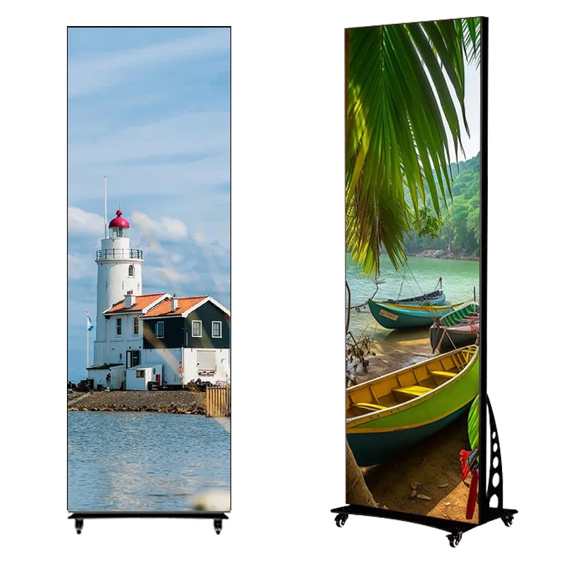 

P2.5 indoor full color site folding poster screen LED indoor shopping mall high definition mobile billboard