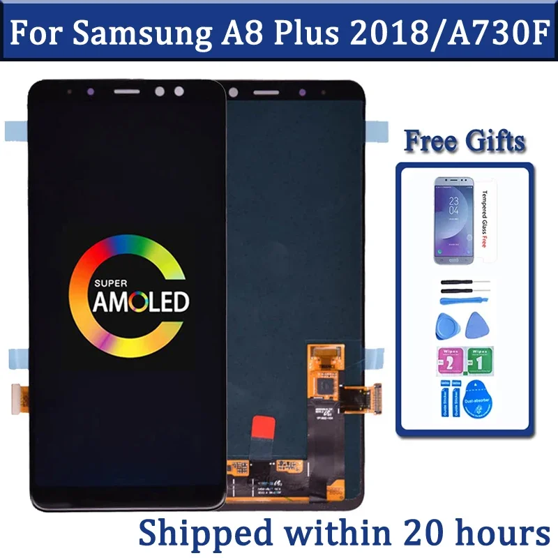 Super Amoled For Samsung  A8 plus A730 A730F LCD Display Touch Screen Digitizer Assembly for  A8+ 2018 Duos