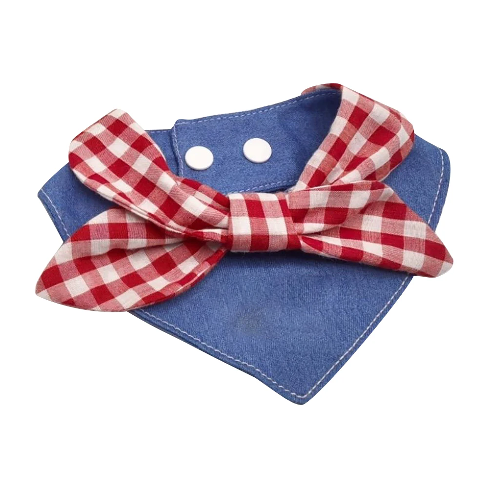 Rotes kariertes Haustier-Bandana, Dreieckstuch, Sabberlätzchen für Hunde und Katzen, verstellbar, niedliche Fliege für Welpen und Kätzchen, Halsaccessoires für kleine und mittlere Größen_voghion.com