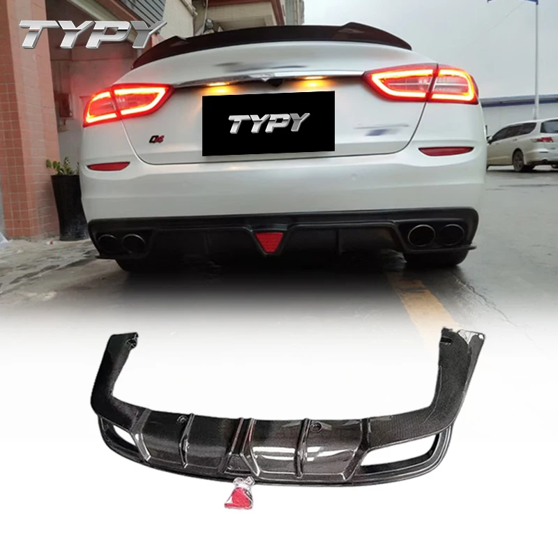 Car Accessories Modified Carbon Fiber Rear Bumper Diffuser Rear Lip Body Kit For Maserati Quattroporte 2013-2019