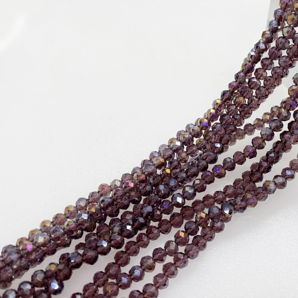 3 4 6 8mm 5Strands Glass Deep Color Faceted Bead Crystal Strand Beadwork Spacer Beads for Jewelry Making DIY QMB28