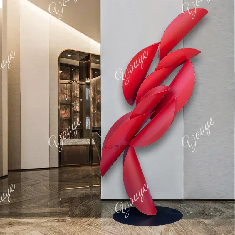 B-C Staircase Entrance Ornament Hotel Lobby Metal Floor Sculpture Large Abstract Crafts