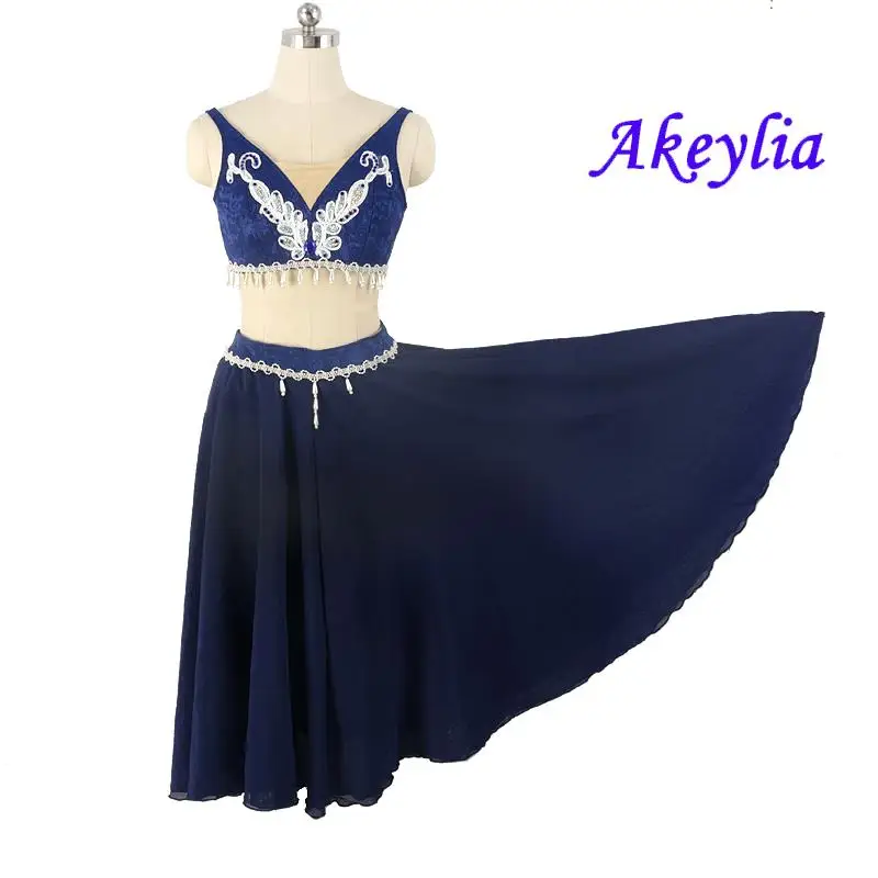 

Navy blue Le Corsaire professional ballet costumes Split for women international competition ballerina dress girls JNBL86