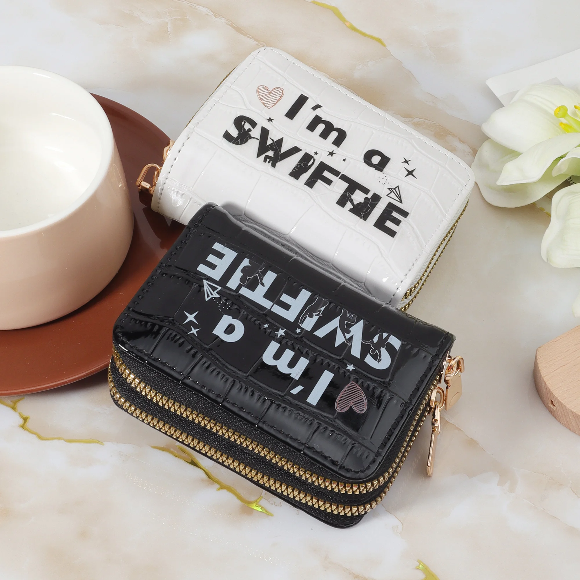 حقيبة يد نسائية عصرية قصيرة بسحاب، محفظة للعملات المعدنية، سحاب عصري، حقيبة تخزين بطاقات الائتمان عالية الجودة