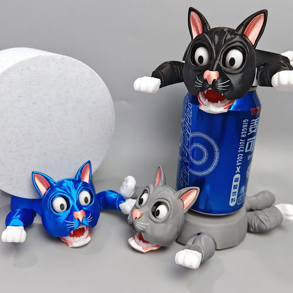 

Креативная 3D-печать, милая подставка для кошек, новый забавный пресс, подношенный кот, держатель для кофейных напитков, украшение для рабочего стола, подарок на день рождения