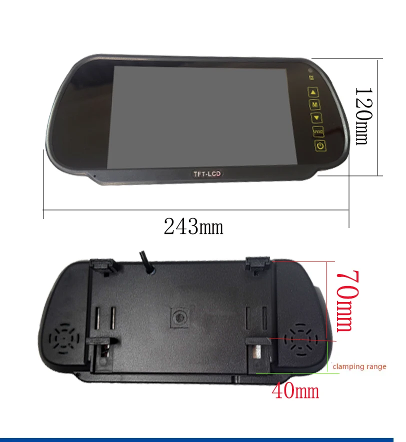 7-inch Car Rearview Mirror Display Screen With Car Brake Light Camera For Chevy Cargo Van 1500 2500/3500 2003-2019