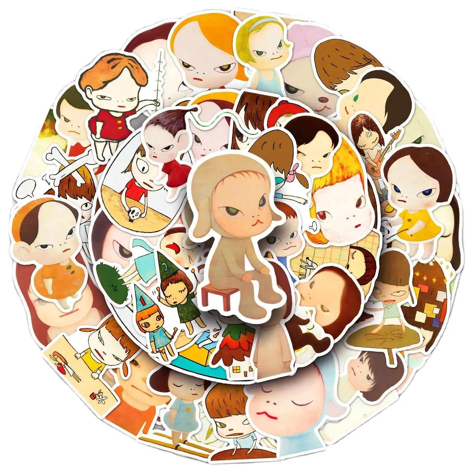 

51Pcs Cute Nara Yoshitomo Stickers DIY Stickers Scrapbooking Phone Luggage Skateboard Waterproof Decals