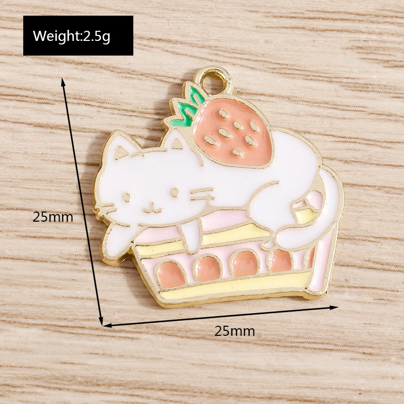 Tusember 10 Stück Mix Niedliche Kätzchen-Emaille-Anhänger Kawaii Katzen-Charms für Schmuckherstellung Ohrringe Halskette Handgemachtes Zubehör – Detail 27
