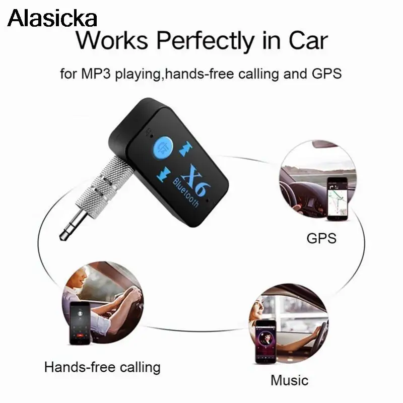 NEUE Upgrade X6 5,0 Bluetooth Stereo Audio Receiver Transmitter Mini AUX USB 3,5mm Jack Auto Empfänger Für Auto Kit wireless Adapter