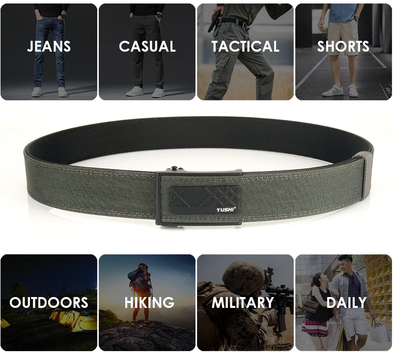 VATLTY Multifunctional Rigid Tactical Belt for Men Metal Automatic Buckle Casual Belt Stiff Work Belt Military Accessories