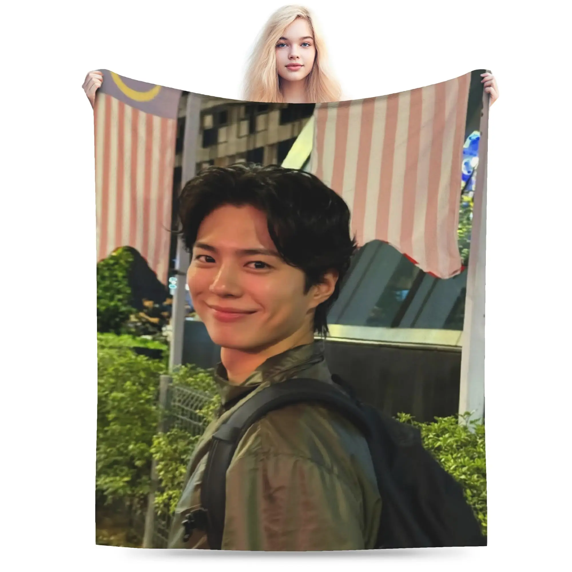 بارك بو العلكة KPOP بطانية Bogummy المشجعين هدية السفر مكتب الفانيلا رمي بطانية للأريكة كرسي دافئ جودة المفرش