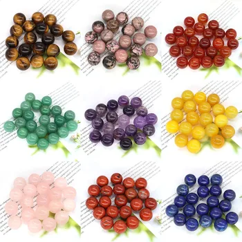 미니 라운드 크리스탈 볼 세트, 천연 포켓 스톤 레이키 힐링 쿼츠 글로브, 차크라 구체 비즈, 미네랄 표본 장식, 16mm