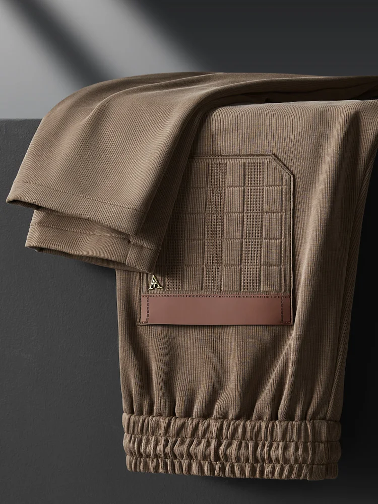 

Мужские спортивные брюки из мягкого модала на осень-зиму, прямые, облегающие, повседневные, свободные, длинные, модная молодежная одежда