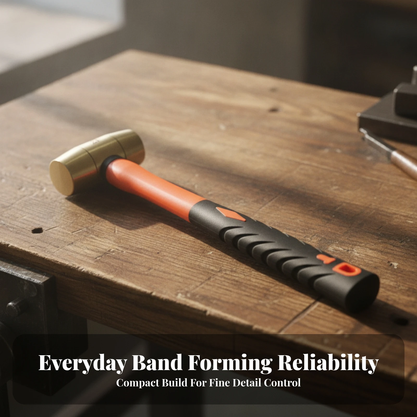 Brass Hammer Soft Striking Metal Forming Hammer Tool Hardened Two-Tone for Jewelers, Workbench