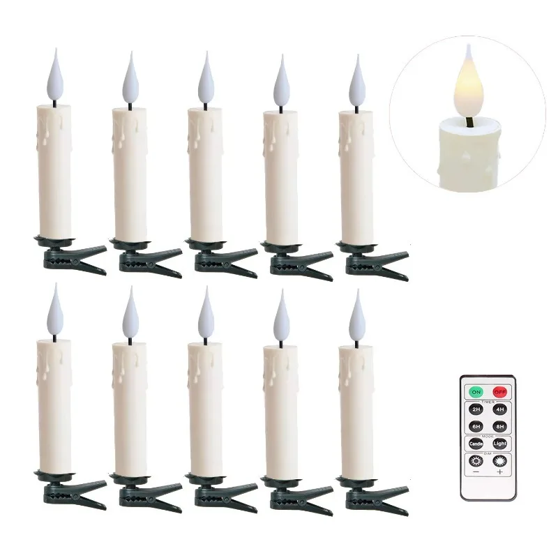 New Creative Light Emitting Diode Christmas Candle Gift Box Christmas Tree Set 10 Mini Cone Candle Decoration
