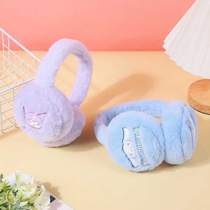 Sanrio Kuromi-女性用の折りたたみ式ヘッドバンド,耳の保護,野外活動,女の子への完璧なギフト,クリスマス,冬