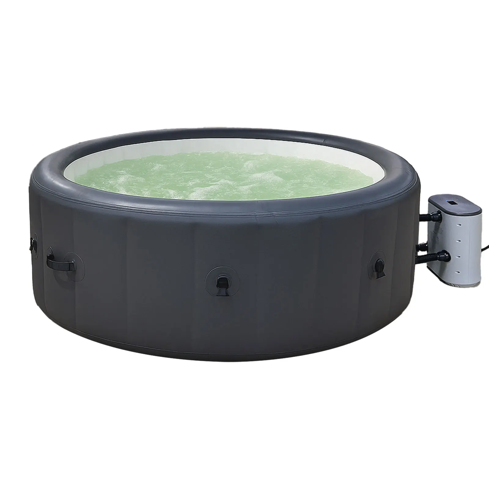 

STLF Fiber Tech SPA Pool 4-6 Person 150 Air Jets 104℉ Heating Puncture Resistant Bubble Massage 6 Colors Accessories Kit