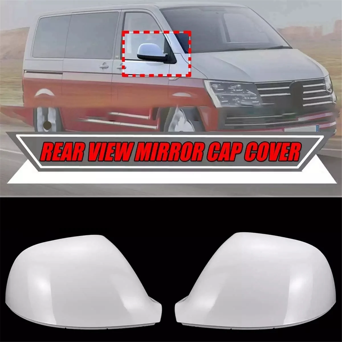 Automotive Rearview Mirror Cover Side Mirror Cover Housing for Volkswagen Transporter T5 T5.1 2010-2015 T6 2016-2019