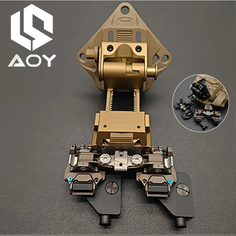 SOTAC 듀얼 단안 야간 투시경 고글 스텐트, 전술 헬멧 마운트 설치 액세서리, KVC RQE, L4G19 NVG