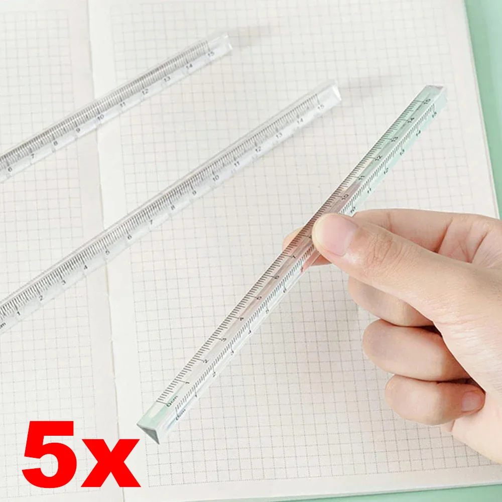 3D Stereo Transparent Rulers 15cm Measuring Tool Drawing Template Math Ruler Angle Ruler Office School Supplies Stationery
