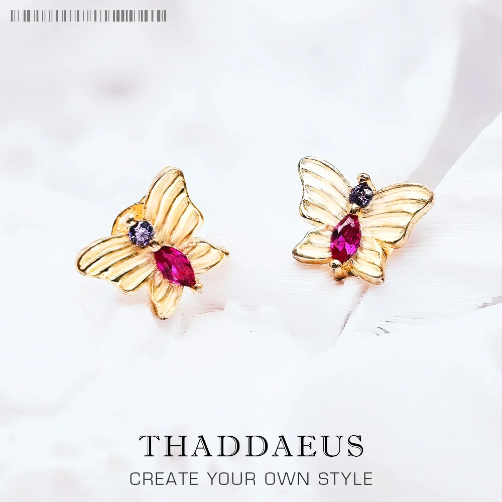 

Ear studs Butterfly Europe Fine Jewerly For Women Summer New Bohemia Gift In 925 Sterling Silver