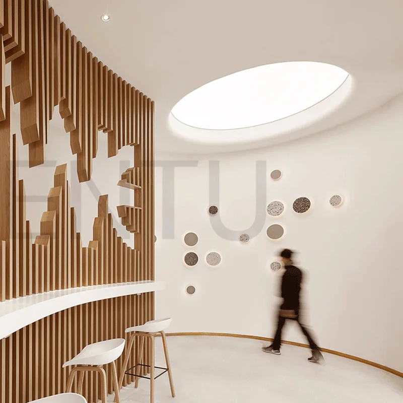 Modern Terrazzo Wall Lamp - Nordic Style Disc Shaped LED Sconce, Ceramic Bedroom Light, Living Room Decoration, Indoor Fixture