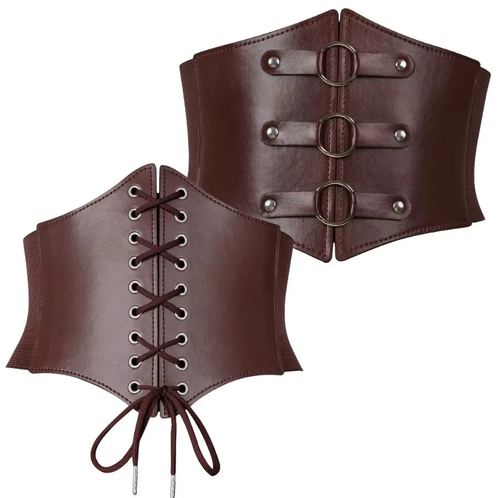 Mode super brede korset riem bandage elastische hoge taille pu lederen gordel bustier korset dames