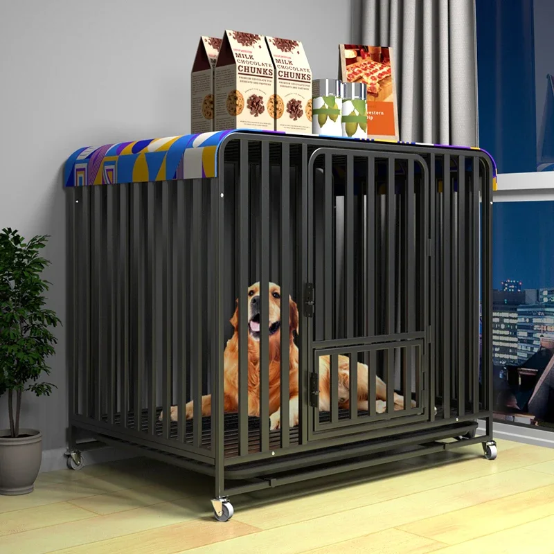 Dog Cage Medium Large Dog with Toilet Separation Pet Dog Cage Indoor Fence Side Grazing Labrador Golden Retriever Household