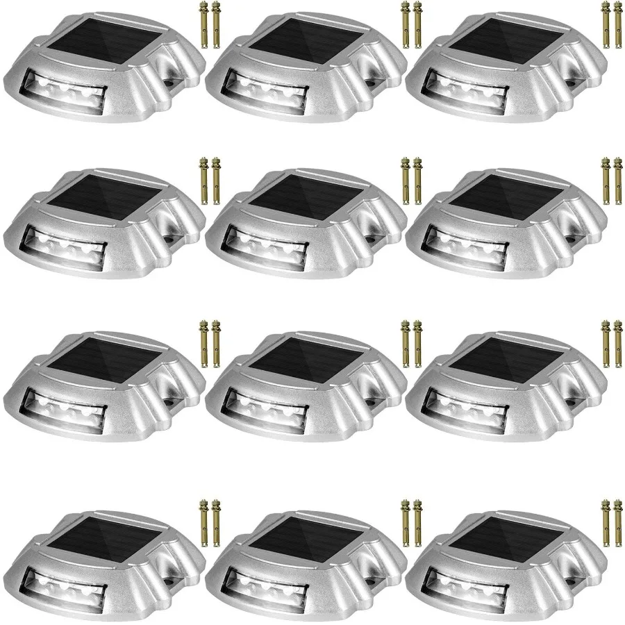 

Driveway Lights 12Pack Solar Driveway Lights Bright White with Screws Solar Deck Lights Outdoor Waterproof Wireless Dock Light