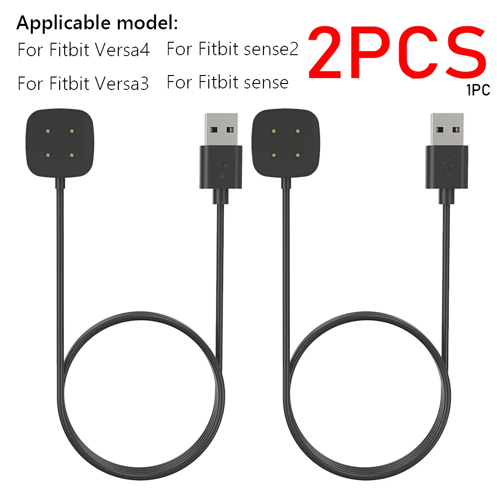 2/1PCS For Fitbit Versa 3 / 4 Smart Watch Replacement USB Charging Cable Adapter For Fitbit Sense 2 Charger Smart Accessories