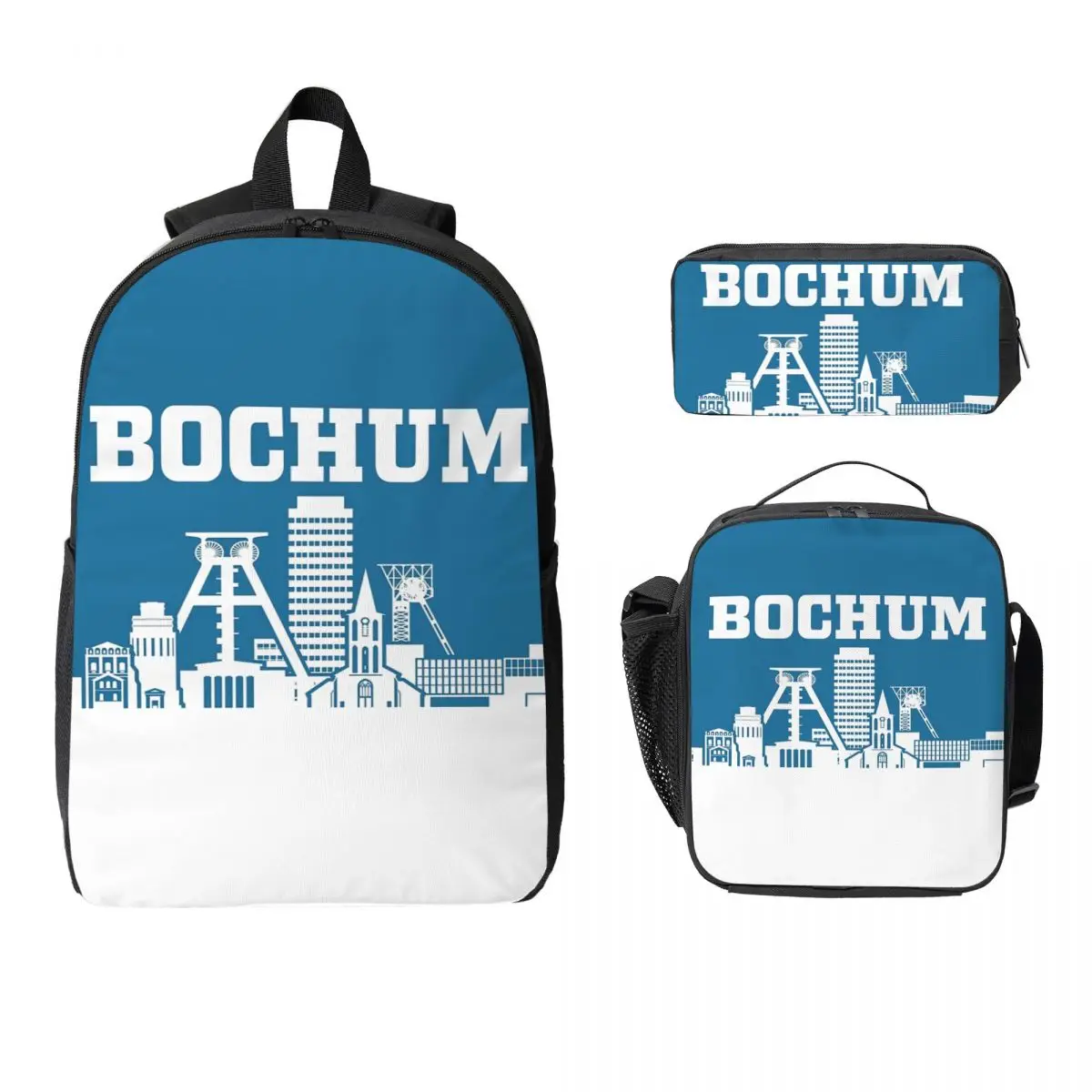 

Bochum Backpack Student Boys Girls BookBag School Bag Laptop Shoulder Bags 3ps Insulated Lunch Bag Pencil Case