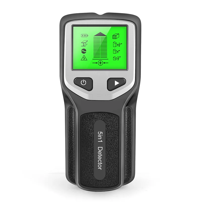 

A76I 5 in 1 Wall Scanner Stud Detector Digital Handheld Wall Detector PVC Water Pipe Metal Finder Scanner Black-Silver