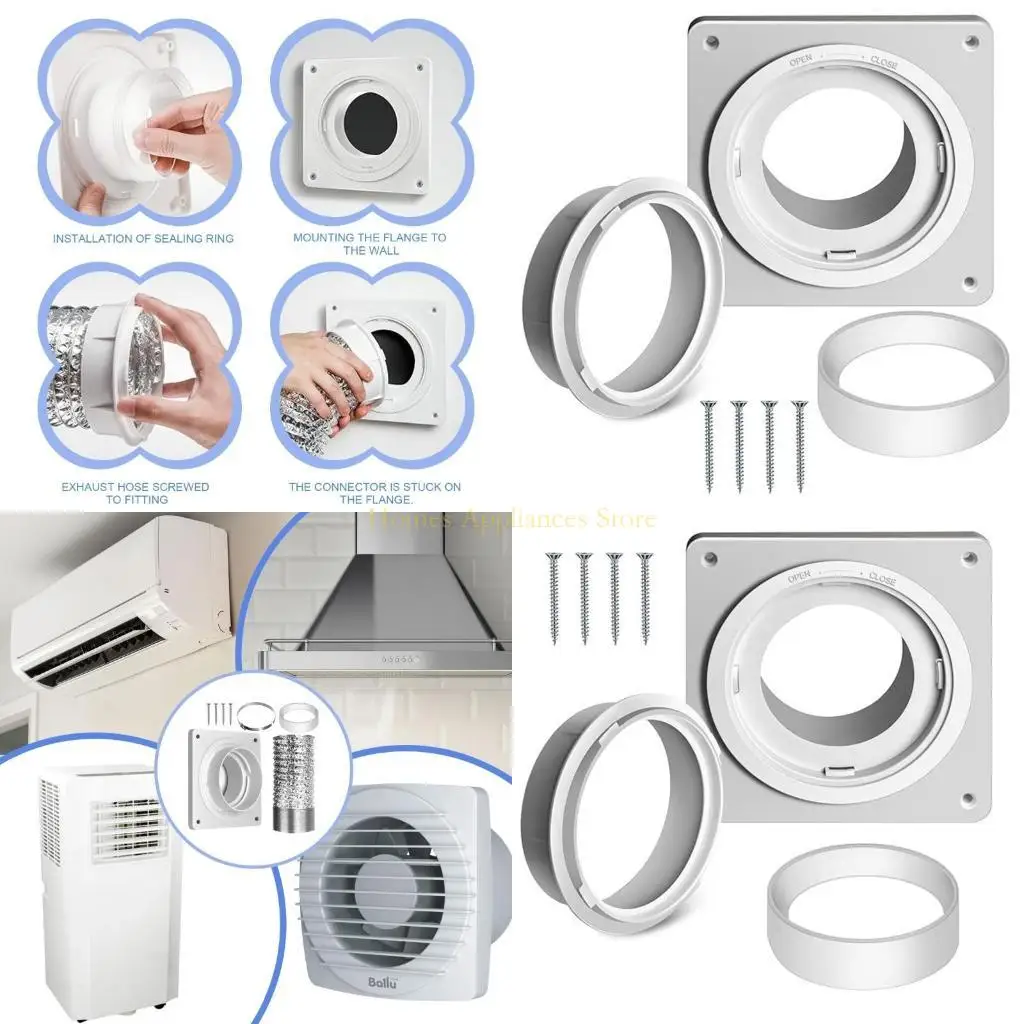 

D0AB Dryer Vent Wall Plate with Hose Twist Lock Dryer Vent Connector Dryer