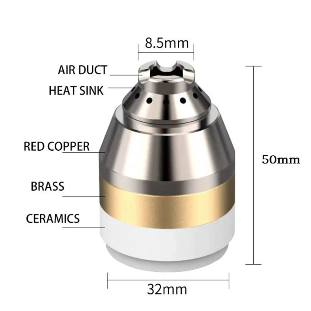 Imagem -05 - Plasma Cutting Torch Bico Cobre Cobertura Protetora Completa Contactável para Placa de Aço Tocha Ferramentas Elétricas Acessórios P80