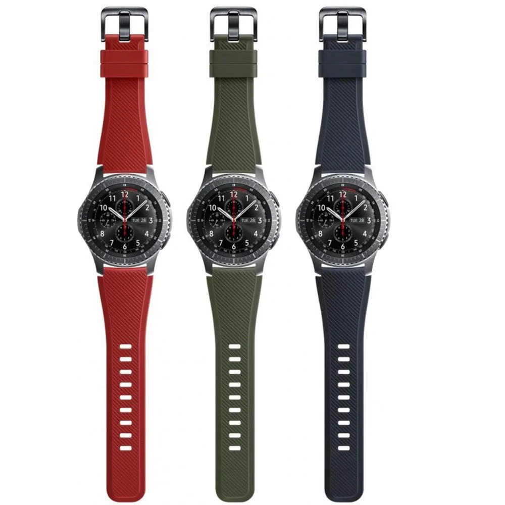 Genuine Silicone Watch Band Strap For Samsung Gear S3 Frontier SM-SM-R770 R775 R760 R765