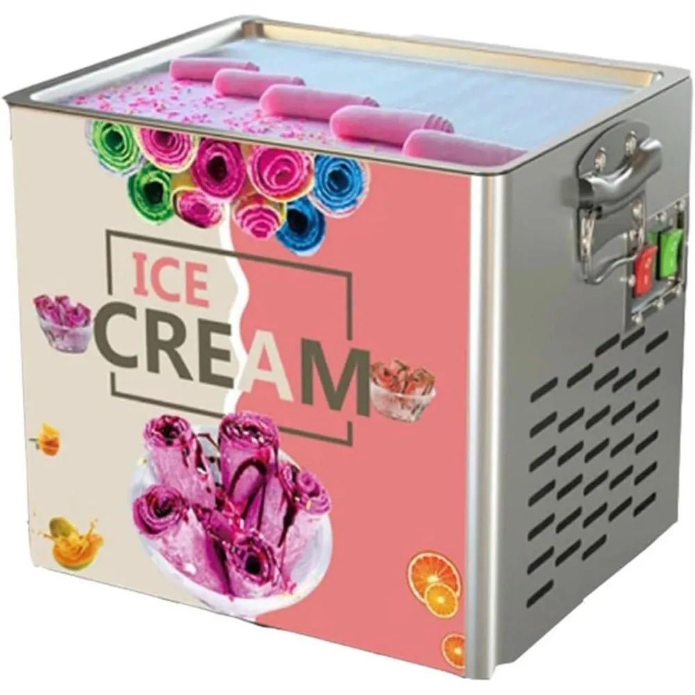 

Commercial Fried Ice Roll Maker,Mini Rolled Ice Cream Maker,DIY Fried yogurt machine,for Bars Cafes Dessert Shops