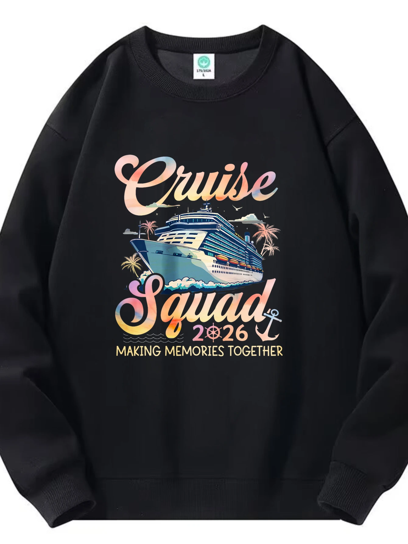 

Мужские футболки с длинными рукавами, повседневные весенние топы, однотонные, Новый год 2026, роскошный круглый вырез с графическим принтом из полиэстера, четыре сезона