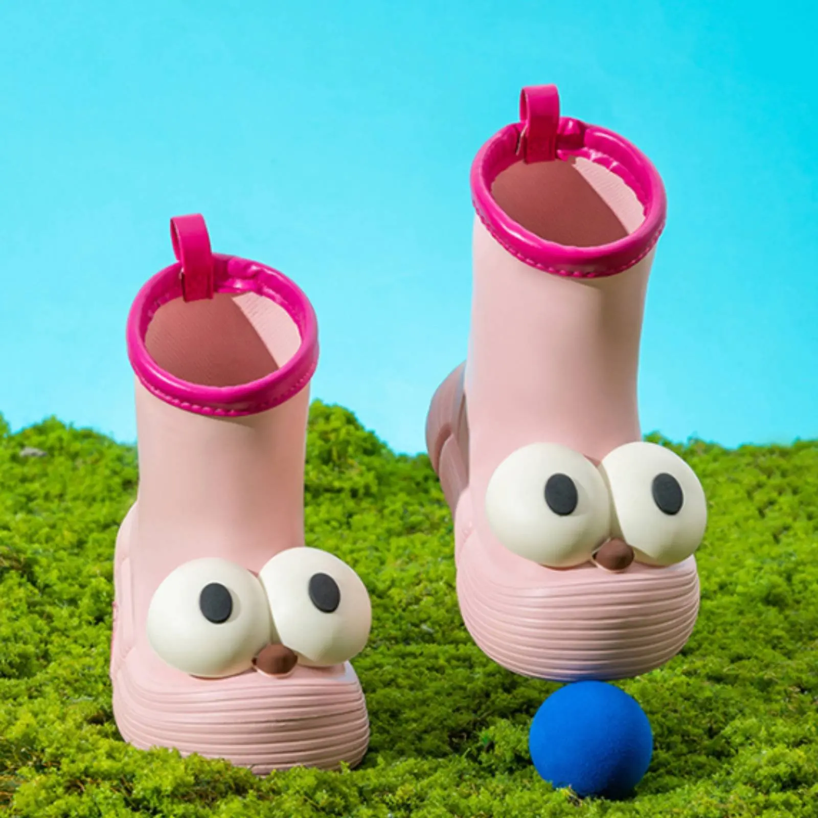 Big Feature Waterproof Boots Non-Slip Sole Cartoon Feature Rain Boots Children's Footwear Pull-on Loop for Little Ones